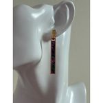 Abalone Shell Bar Dangle Earrings NEW 2" Purple Photo 1