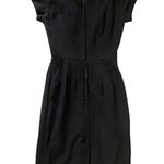 1960s Black Crepe Bateau Neck Wiggle Dress Photo 2