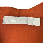 Vince | Size 2 | Oversized Silk Pullover V-Neck Shirt in Gingersnap Burnt Orange Photo 2