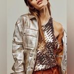 Free People NWT Disco Fever Cami Rose Gold Photo 0