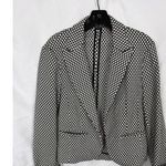 Amanda & Chelsea Blazer Black White Geometric Print Career Jacket Size 14 Photo 0