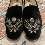 Anne Klein Black Loafers with Silver Embroidery 6.5 size Photo 1