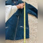 Dennis Basso  Size XS Teal Blue Chic 100% Suede Leather Moto Zip Jacket Coat Photo 5