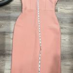 Pink Strapless Bodycon Fuzzy Feather Top Event Dress Knee Length Sexy Photo 9