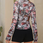 Le lis Long Sleeve Black Floral Top  Photo 1
