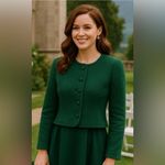 Lands' End 100% Wool  Cardigan Blazer Scandi Structured Dark Academia Winter Fall Photo 1