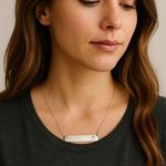 Women's Unbranded Silver Tone Initial Bar Necklace One Size Photo 0