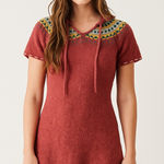 Vintage Mossimo Supply Co. red fairisle lambswool hooded mini dress. Size M Size M Photo 0