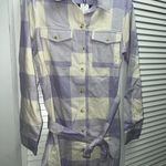 Sanctuary Brushed Plaid Shirt Dress in Wisteria Check NWT Size Medium Photo 2