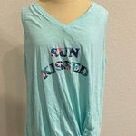 Fresh Produce Blue “Sun Kissed” V-Neck Tank Top Photo 0