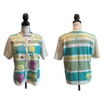 In Stitches by Eagle Eye Vintage Cardigan Sweater Pastel Large Kites Hearts Star Photo 10