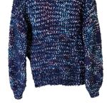 Wild Fable Chunky Knit Sweater Womens L Navy Multicolor Slouchy Cozy Indie Photo 2