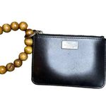 Kate Spade Black Hot Pink Handheld Brown Wooden Beaded Wristlet Wallet Small Photo 1
