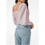 ASTR The Label Amber Puff Sleeve Smocked Corset Blouse Dusty Rose Small 1759 Photo 1