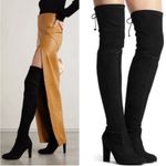Stuart Weitzman New!  Vidaland Black Stretch Crushed Velvet OTK
Boots Sz 6.5 $995 Photo 2