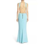 Maria Bianca Nero Backless Stretch Woven Cutout Gown Photo 6