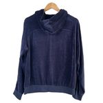 Juicy Couture  Y2K Velvet Hoodie Track Jacket Bling Zipper Pull Tab Navy Blue, XL Photo 9