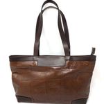 FALOR Brown leather tote purse, made in Italy Photo 0
