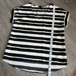 AQUA Womens Small Striped Top Black and White Photo 6