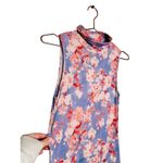 CAROLINE CONSTAS Blue Floral Mock Neck Sleeveless Trumpet Brigitta Gown Size M Size M Photo 8