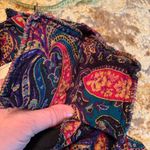 70's 80's Vintage Patty O’Neil Paisley Suede Waist Dress Size 4/6 (vintage 10) Blue Photo 9