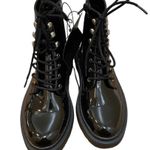 Forever 21  Faux Patent Leather Combat Boots Black Size 5.5 Photo 2