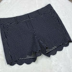 Ann Taylor Factory Signature Scalloped Hem Polka Dot Shorts Navy Blue White 4 Photo 0
