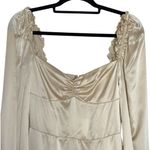 Reformation Champagne Silk Novelia Long Sleeve Mini Dress Womens 6 Photo 2