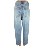Weekday Blue Meg High Rise Straight Tapered Leg Medium Wash Mom Denim Jeans 32 Photo 2