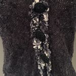 Anthropologie Hand Knit Cardigan Vest with Black Embellished Buttons Photo 4