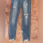 Zenana Outfitters  High Rise Blue Distressed Skinny Jeans Photo 5