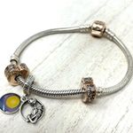Pandora Disney and more 3 charm sterling & rose gold sterling silver bracelet Photo 4