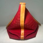 Coach Vintage 3602 Red Signature Jacquard Tote Bag Leather Trim Y2K Large Photo 9