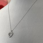10k White Gold Lab Grown Diamond VS/SI+ G+ Heart Pendant Necklace Anniversary Silver Photo 3