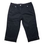 Sandro Sportwear Paris Cropped Wide Leg Pants Trousers 12 Black Capri Photo 0