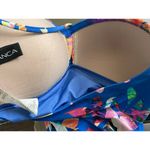 La Blanca  Blue Tropical Floral Tankini Swimsuit Top Photo 9