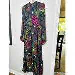 Farm Rio Black Amazonia High Neck Jungle Theme Ruffle Tiers Maxi Dress Size XS Photo 6