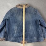 VTG 90s Y2K Midnight Velvet Denim Faux Fur Shag Penny Lane Coat Jacket 3XL Blue Size undefined Photo 4