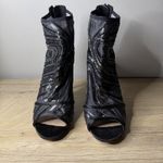 ALDO  Heels Womens Size 7 Black Sequin Mesh Peep Toe Stiletto Ankle Boots Party Photo 2