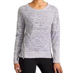 Athleta Blissful Sharkbite Sweatshirt Grey Heather Zippers High-Low Edgy Sweater Photo 1