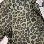 Good American womens 1 small utility jacket sage leopard green new schaket butto Photo 3