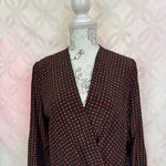 Diane Von Furstenberg Diane‎ Von Furstenberg Dot Print Silk Drape Front Blouse Size 10 Photo 8