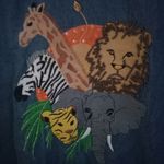 Quacker Factory M Wild Animal Denim Jungle Zoo Embroidered Casual Jacket Blue Size M Photo 6