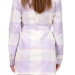 Sanctuary Brushed Plaid Shirt Dress in Wisteria Check NWT Size Medium Photo 1