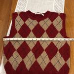 Vintage Argyle Sweater Vest Red Size M Photo 3
