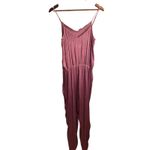 Chelsea and Violet Chelsea Violet Womens Pink Lace Trim V Neck Wide Leg Jumpsuit Romper Size S Photo 5