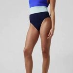 Athleta Coastline One Piece Swimsuit Cerulean Blue Colorblock Size Large Swim Photo 13