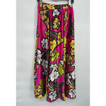 Her Destiny Floral Print Satin Maxi Length Circle Skirt Size Large Tropical Pink Photo 4