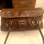 Giani Bernini  Chocolate Brown Leather Hobo Shoulder Bag with Silver Hardware Photo 0