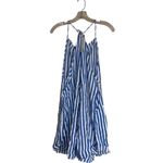 Vitamin A NWT  Ophelia Linen & Organic Cotton Cover-Up Overalls COASTAL Stripe L Photo 4